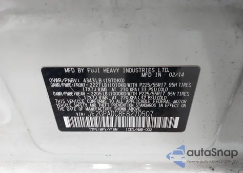 2014 Subaru Xv Crosstrek 2.0I Limited from USA, damaged, VIN JF2GPAGC8E8270507